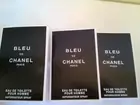 Perfumes Lot x 3 BLEU DE CHANEL 2MLX3 Samples Vials Cards Men Perfume Fragrance