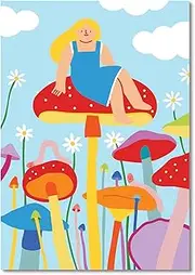Kids Paint by Numbers Kit - Mushroom Dreaming - Fun Educational Craft for Ages 5+ - Develop Creativity and Fine Motor Skills - Complete Painting Set with Canvas Paints and Brushes
