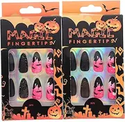 FOMIYES Wearing Removable Art False Nails for Halloween 48pcs Full Nail Wraps Diy Manicure Kit for Women