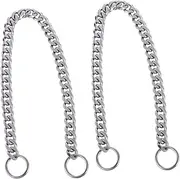 2pcs 16 Pet Dog Metal Collar Barking Collar Dog Walking Rope Puppy Training Pet Leash Dog Neck Chain Dog Choker Chain Collar for Large Breed Dogs Pet Training Steel Leash Chain