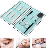 Eyelash Kit False Eyelash ExtensionTool Kit,6 Pieces Tweezers Kit for Eyelashes Extension Set, Eyelash Lash Tweezers and Eyebrow Scissors, Fake Extensions Tweezer Set Applicator