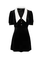 Sister Jane Jolene Velvet Mini Dress - Black - 14 (UK14 / L) 14 (UK14 / L)