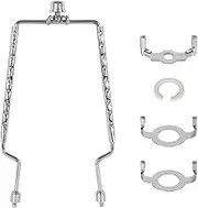 8 9 10 11 12 inch Lamp Shade Harp Holder, ALUCSET Adjustable Lamp Harp Kit, Fit Both Standard Lamp Rod and E14 E26 E27 Light Base UNO Fitter Adapter Converter Finial Set, Lampshade Bracket