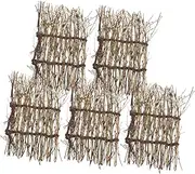 BESPORTBLE 2sets Garden Picket Fence Ornament Mini Bamboo Fences Bonsai Decoration Simulation Gardening Prop 5pcs*2