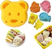 Sandwich Cutter, 5 PCS Sandwich Cutter and Sealer for Kids, Mini Cartoon Bear Squirrel Dolphin Sea Dog Bread Cutter Sandwich Cutters for Kids Bento Box