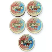 (5) Ice Breakers Duo Fruit Plus + Cool Strawberry Mints Sugar Free 01/2025 Tin