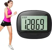 Walking Pedometer Clip on - Multifunctional Pedometer with Clip - 55mm Large Screen with Clock, Accurate Step Counter, Walking Distance, Calorie Counter Katu-au