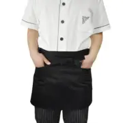 Plain Black Short Cooking Catering Work Restaurant Cafe Bar Apron Waitress.RR