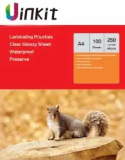 A4 Thick Hot Laminating Pouches 216x303mm 250 Micron (125x2) Uinkit Clear Film