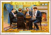 1909 Club Night Poker Cards Smoke Vintage Cigar Tobacco Box Crate Label Print