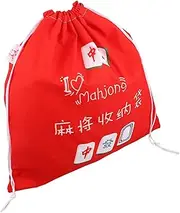 EXAOMBLE Elegant Mahjong Storage Bag Large Drawstring Pouch for Tiles Sturdy Organizer Travel-friendly