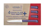 Opinel 002199 - 11cm Stainless Steel Bon Appetit Table/Steak Knives (Box of 4 with Violet Handles)