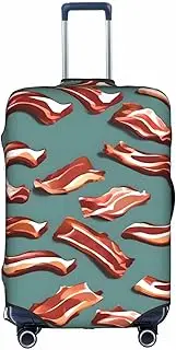 [Pvinnk] Streaky Bacon Pattern Print Protective Luggage Cover Elastic Washable Suitcase Protector Travel Gear Protector, White, Large