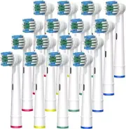 20 Electric Toothbrush Heads Oral B Compatible Replacement Brush Precision Clean