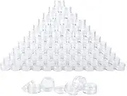 Huayue 80 PCS Empty Plastic Cosmetic Jars, Sample Containers Pots Bottles with Lids Bead Storage Containers Nail Art Jar Clear Travel Tubs for Creams Sample Makeup Glitter Storage, 5g/5ml