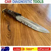 Handmade Stainless Steel Bowie knife Leaf Pattern Knife For Hunting & Camping