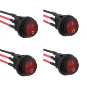 EPLZON 4 Pieces 12V 20A Waterproof Round with LED Light Rocker Toggle Switch ...