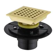 4 Inch Square Shower Drain with Adjustable Shower Drain Base Flange, SUS 304 ...