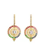 Temple St. Clair 18K Yellow Gold Fj Multi Gemstone & Diamond Orbital Drop Earrings