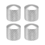 6mm Metal Potentiometer Knobs for Guitar Bass Volume Tone Silver Tone 4pcs