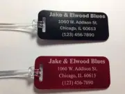 Set of 5 Small Aluminum Engraved Personal Luggage Sports BackPack tag two sided
