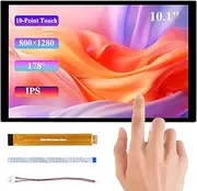 UeeKKoo 10.1inch DSI LCD, 10-Point Capacitive Touch Screen Compatible with Raspberry Pi 5/4B/3B+/3A+/CM5/CM4/CM3+/CM3/RK3506/RK3576/ESP32-P4, 800x1280 IPS Display Panel, DSI Interface