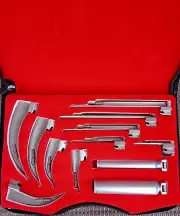 EMT Anesthesia Fiberoptic Laryngoscope 10 Blades Mac Miller + 2 Handles Box Set