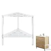 Corner Shower Bench | Waterproof Acrylic Double-Tier Shower Caddies,Heavy Duty Bathing Stable Chairs for Enhanced Safety