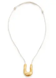 Agmes Wishbone Satin-cord Necklace - Gold - One Size One Size
