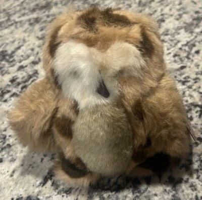 Gund Barn Owl Plush Hooter Stuffed Animal Vintage Lovey 1982 Brown Spots 7” Toy