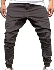[Generic] G H Bass Pants Men's Pants Sports Pants Trousers with Zipper Pockets Toe Band