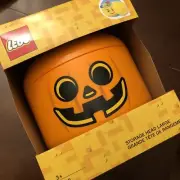 STORAGE HEAD LARGE Lego Orange Pumpkin Stackable Container Toy Halloween 4032