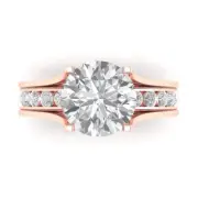 2.69ct Round Cut Engagement Wedding Ring Band Sliding bridal Set 14k Rose Gold