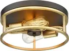 Flush Mount Ceiling Light Fixture, Black and Gold Close to Ceiling Light Fixture