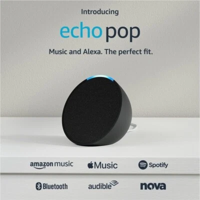 Amazon Echo Pop Compact Smart Speaker - Charcoal Black,midnight Teal