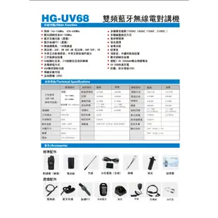LANCHOHLH 聯暢 HG-UV68 雙頻藍牙無線電對講機