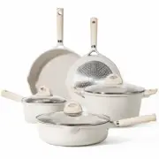 8-Piece Carote Nonstick Cookware Set: Induction Ready, Beige Granite
