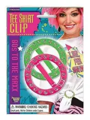 T-Shirt Clips 80's Retro Neon Fancy Dress Up Halloween Costume Party Accessory