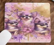 Chihuahuas Pink Paint looking Graphic Mouse Pad