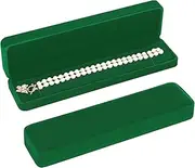 LETURE 2 Pieces Long Velvet Chain Necklace Gift Box Set, Bracelet Storage Case, Jewellry Display Box for Wedding, Engagement,Proposal, Birthday and Anniversary (Green-2PCS)