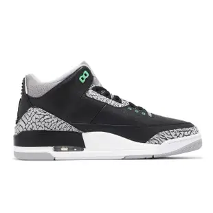 【NIKE 耐吉】AIR JORDAN 3 RETRO GREEN GLOW 爆裂紋 黑綠 男款(CT8532-031)