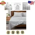 Luxurious Heather Grey Jersey Sheet Set - 100% Organic Cotton, King Size Comfort