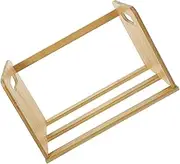 IMIKEYA Wooden Tabletop Book Shelf and Vinyl Record Organizer and Wear Resistant Storage for Books and Desktop Sundries Design and Sturdy Structure