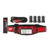 MILWAUKEE USB RECHARGEABLE HARD HAT HEADLAMP KIT-475 Lumens IP53 water resistant