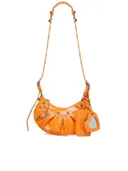 Balenciaga Le Cagole XS Shoulder Bag Crocodile Embossed in Orange
