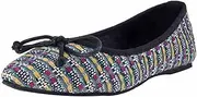 [Damara] Womens Retro Knitted Point Toe Colorful Flat Shoes