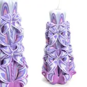 Lilac (8") - Thanksgiving Christmas Handmade Carved Candle, Home Decor Candle