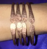 Copper Zodiac Engraved Thick Stamped Capricorn Bangle Bracelet | Adjustable |