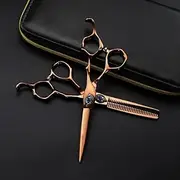 Hair Cutting Scissors, 6 Inch Professional Japan 440C Steel Retro Phoenix Cutting Barber Tools Haircut Thinning Shears Hairdresser Scissors Set