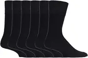 Gentle Grip Sock Shop 6 Pairs Mens Loose Soft Top Non Elastic Bamboo Socks
